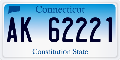 CT license plate AK62221