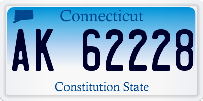 CT license plate AK62228