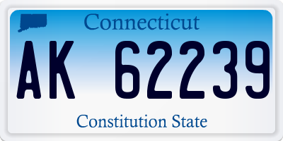 CT license plate AK62239