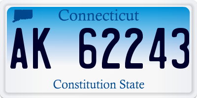 CT license plate AK62243