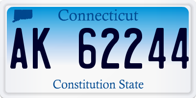 CT license plate AK62244