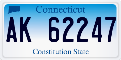 CT license plate AK62247