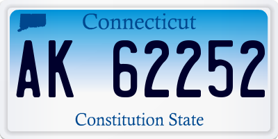 CT license plate AK62252