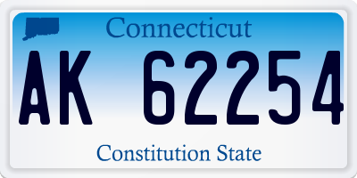 CT license plate AK62254
