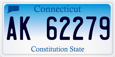 CT license plate AK62279