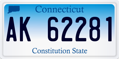CT license plate AK62281