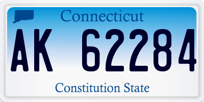 CT license plate AK62284