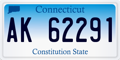 CT license plate AK62291