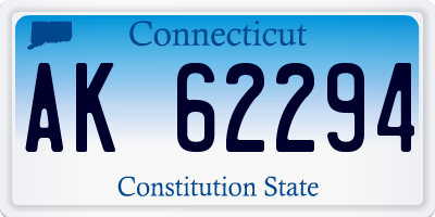 CT license plate AK62294