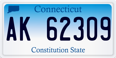 CT license plate AK62309