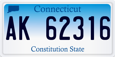 CT license plate AK62316