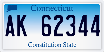 CT license plate AK62344