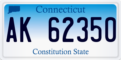 CT license plate AK62350