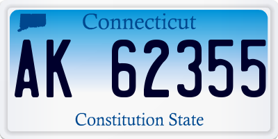 CT license plate AK62355