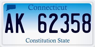 CT license plate AK62358
