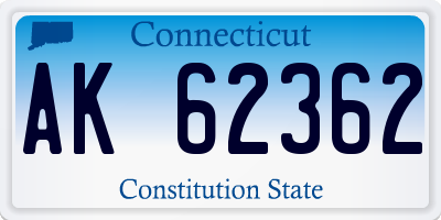 CT license plate AK62362