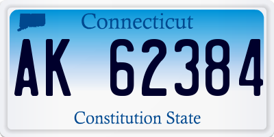 CT license plate AK62384