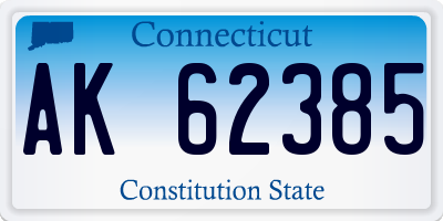 CT license plate AK62385