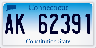 CT license plate AK62391