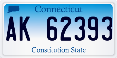 CT license plate AK62393