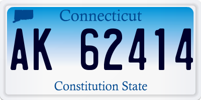 CT license plate AK62414