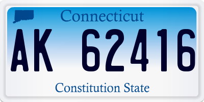 CT license plate AK62416