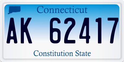 CT license plate AK62417