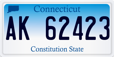 CT license plate AK62423