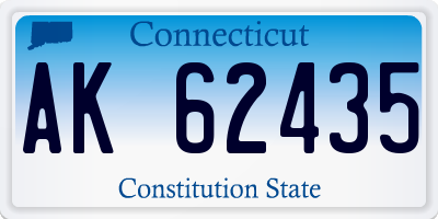 CT license plate AK62435