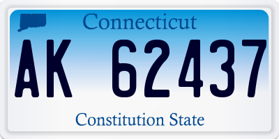 CT license plate AK62437