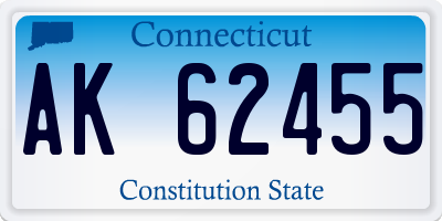 CT license plate AK62455
