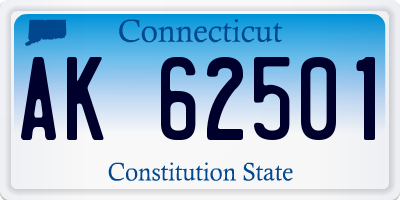 CT license plate AK62501
