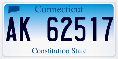 CT license plate AK62517