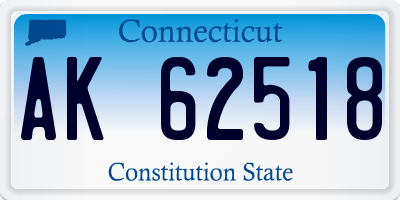 CT license plate AK62518