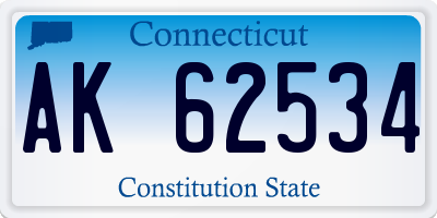 CT license plate AK62534
