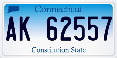CT license plate AK62557