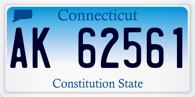 CT license plate AK62561