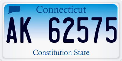 CT license plate AK62575