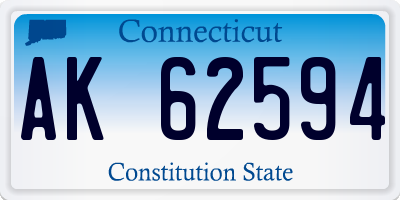 CT license plate AK62594