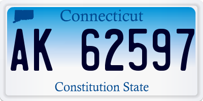 CT license plate AK62597