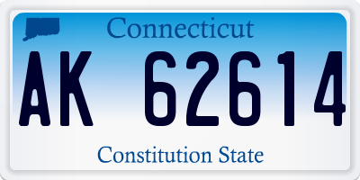 CT license plate AK62614