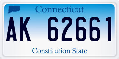 CT license plate AK62661