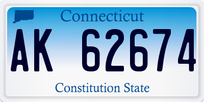 CT license plate AK62674