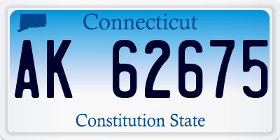 CT license plate AK62675