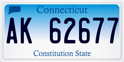 CT license plate AK62677