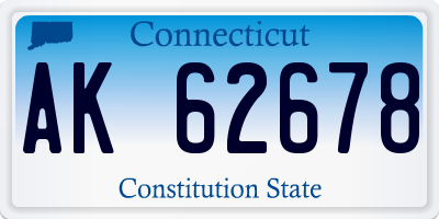 CT license plate AK62678