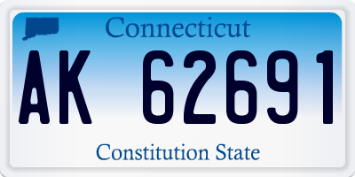 CT license plate AK62691