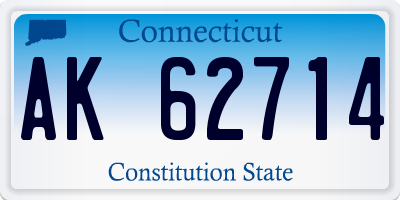 CT license plate AK62714