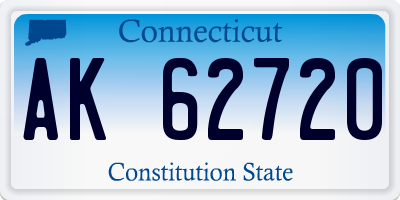 CT license plate AK62720