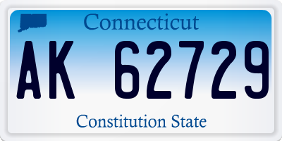 CT license plate AK62729